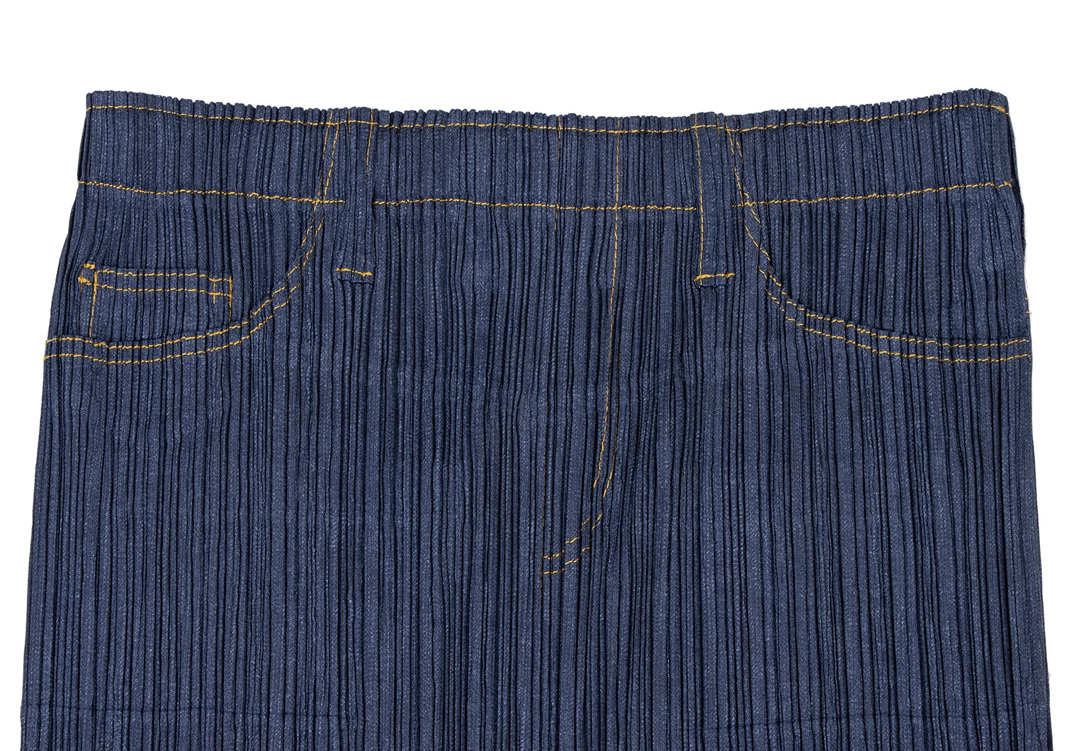 プリーツプリーズPLEATS PLEASE デニム転写プリントステッチ