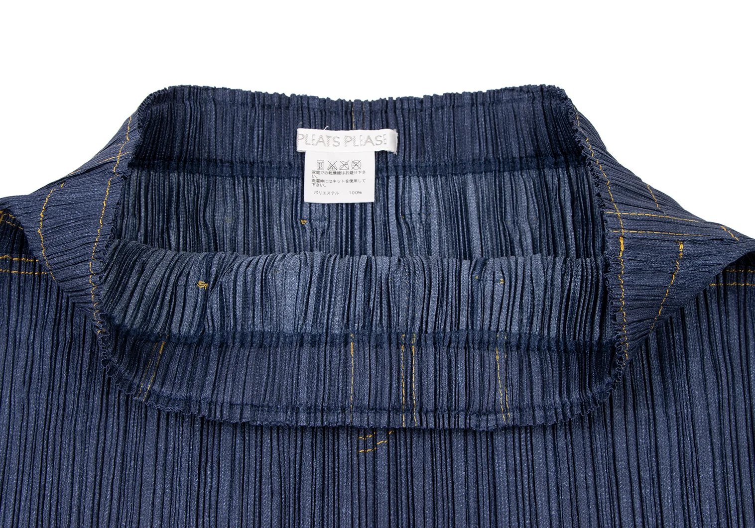 プリーツプリーズPLEATS PLEASE デニム転写プリントステッチ