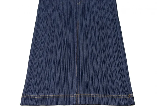 プリーツプリーズPLEATS PLEASE デニム転写プリントステッチ
