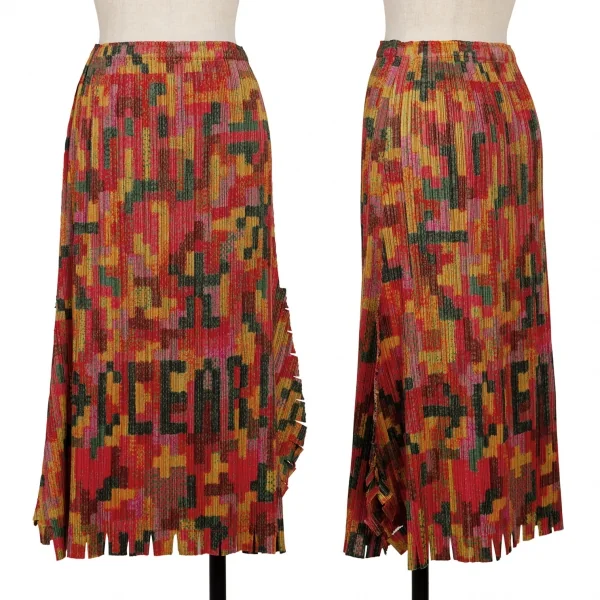 PLEATS PLEASE 8BIT GAME CLEAR Printed Cutting Flare Skirt Multi-Color 3 K-136519_001