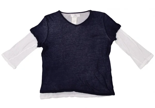 Y's  Cotton Layered V-neck T Shirt K-136522_002