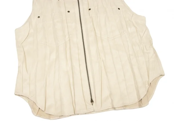 ISSEY MIYAKE Pleats Studded Velor Zip Vest K-136541_010
