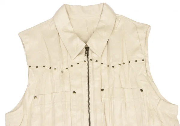 ISSEY MIYAKE Pleats Studded Velor Zip Vest K-136541_003