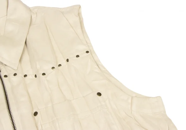 ISSEY MIYAKE Pleats Studded Velor Zip Vest K-136541_009