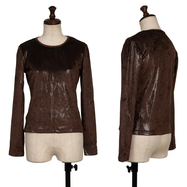MOSCHINO cheap&chic Acetate Lame T Shirt Brown 42 K-136543_001
