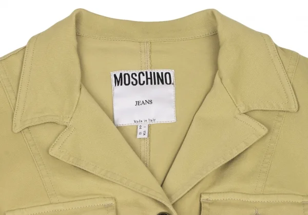 MOSCHINO JEANS Cotton Switching Logo Button Jacket K-136544_004