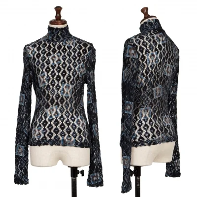 CHRISTIAN LACROIX BAZAR Jacquard Mock Neck Knit Sweater