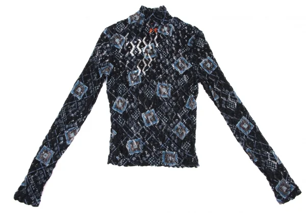 CHRISTIAN LACROIX BAZAR Jacquard Mock Neck Knit Sweater K-136554_002