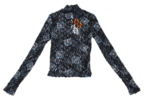 CHRISTIAN LACROIX BAZAR Jacquard Mock Neck Knit Sweater K-136554_009
