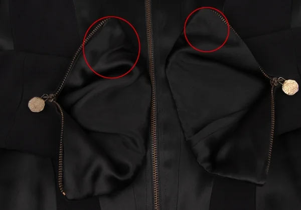 クリスチャンラクロワバザールCHRISTIAN LACROIX BAZAR アセテートレーヨン異素材切替ジップジャケット 黒38 K-136559_009
