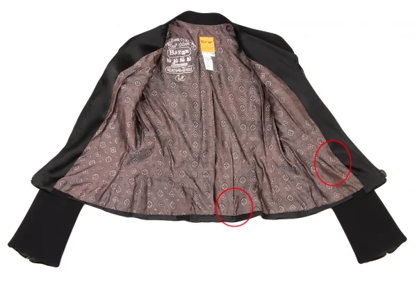 クリスチャンラクロワバザールCHRISTIAN LACROIX BAZAR アセテートレーヨン異素材切替ジップジャケット 黒38 K-136559_014