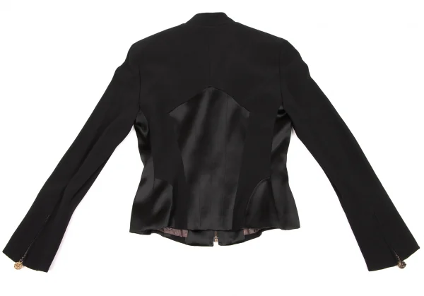 クリスチャンラクロワバザールCHRISTIAN LACROIX BAZAR アセテートレーヨン異素材切替ジップジャケット 黒38 K-136559_017