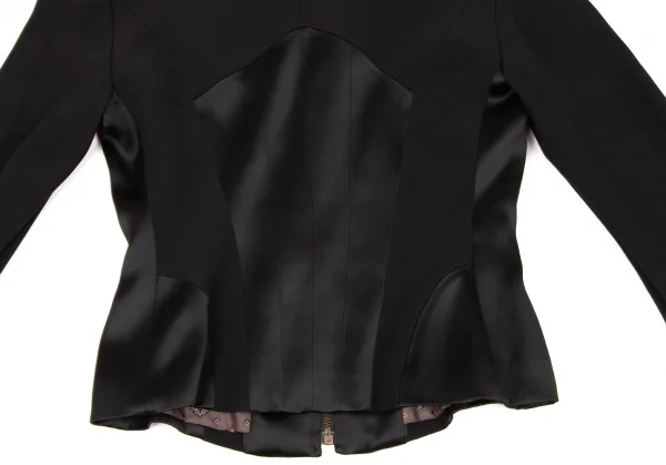 クリスチャンラクロワバザールCHRISTIAN LACROIX BAZAR アセテートレーヨン異素材切替ジップジャケット 黒38 K-136559_018