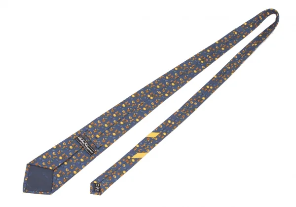 サルバトーレフェラガモSalvatore Ferragamo ボタニカルプリントネクタイ 青 K-136574_005