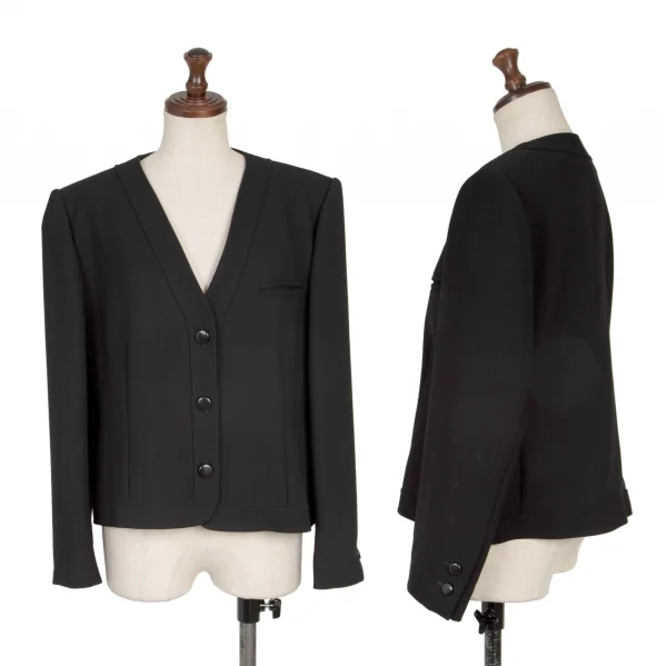 GIVENCHY Taping No Collar Wool Jacket Black 13 K-136581_001