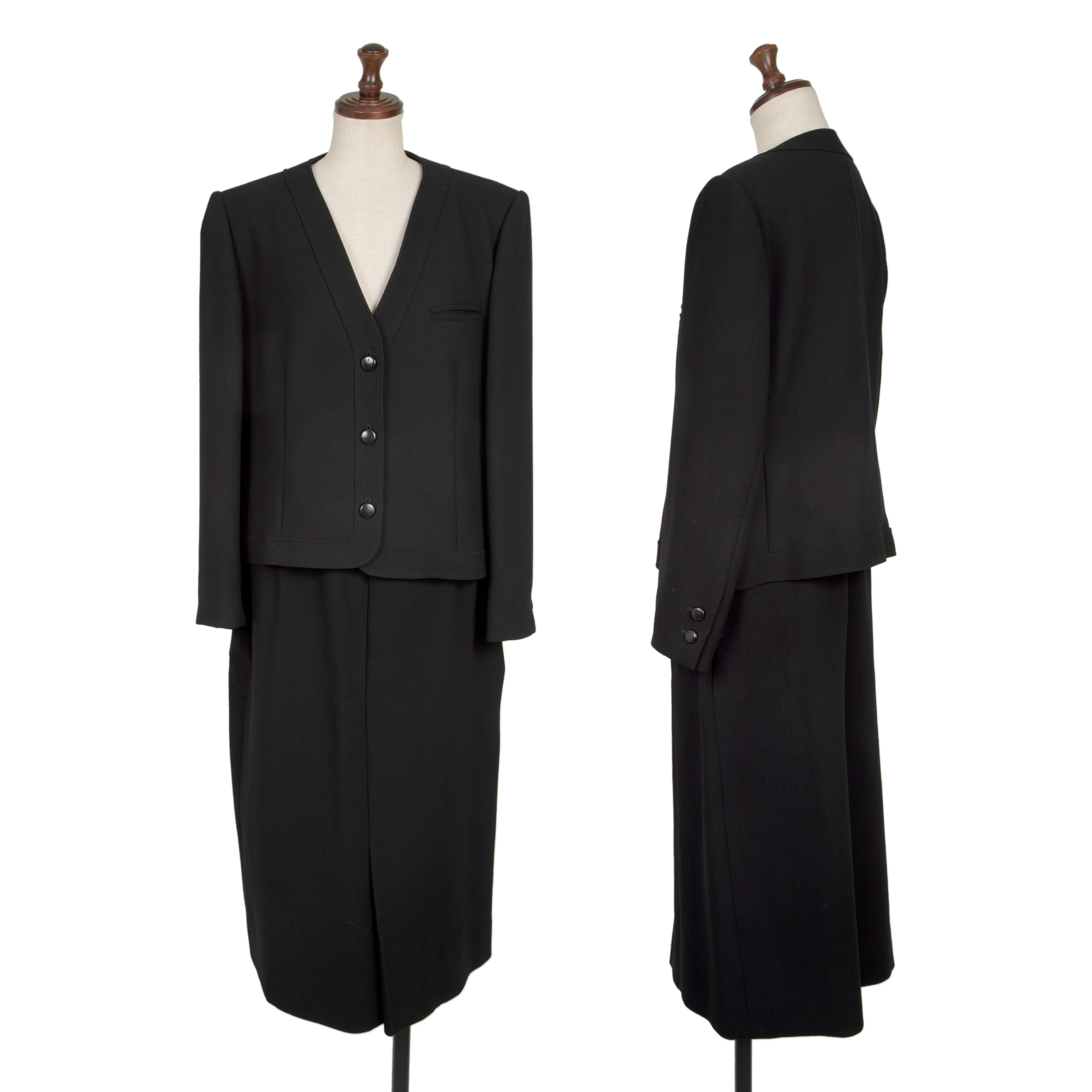 爆買い ウール裾タックスカート ジバンシィGIVENCHY 黒13 DCブランド | スカート