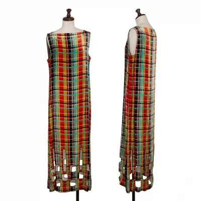 Jean-Paul GAULTIER FEMME Check Velor Sleeveless Dress