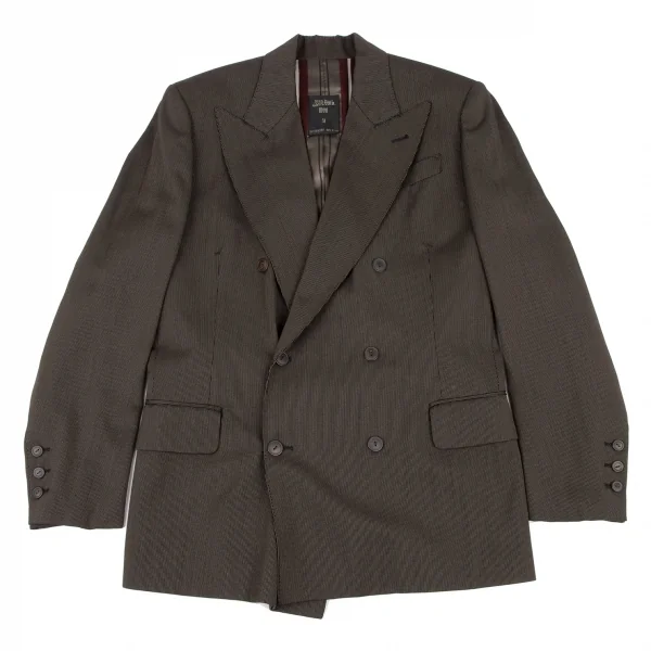 ジャンポールゴルチエ オムJean Paul GAULTIER HOMME ピンストライプダブルジャケット 黒茶50 K-136594_001
