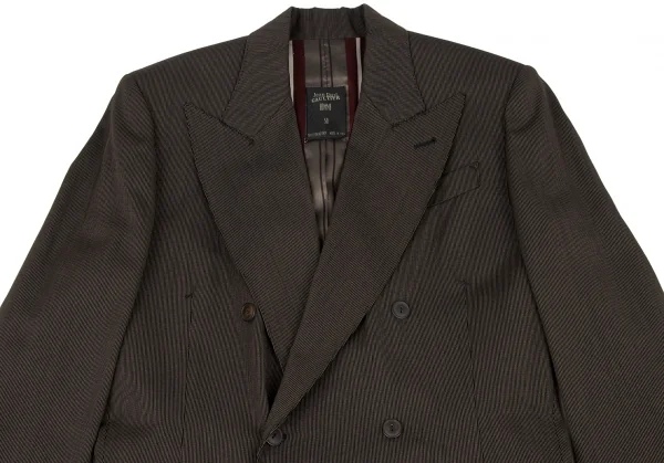 ジャンポールゴルチエ オムJean Paul GAULTIER HOMME ピンストライプダブルジャケット 黒茶50 K-136594_002