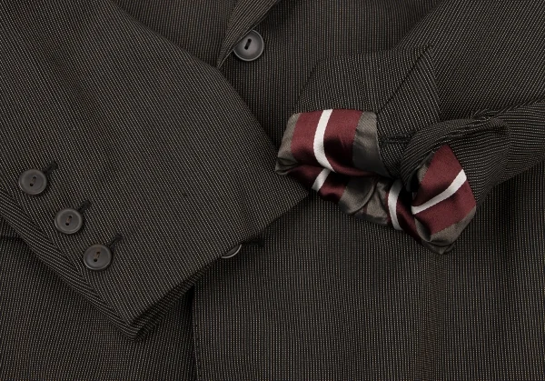 ジャンポールゴルチエ オムJean Paul GAULTIER HOMME ピンストライプダブルジャケット 黒茶50 K-136594_010