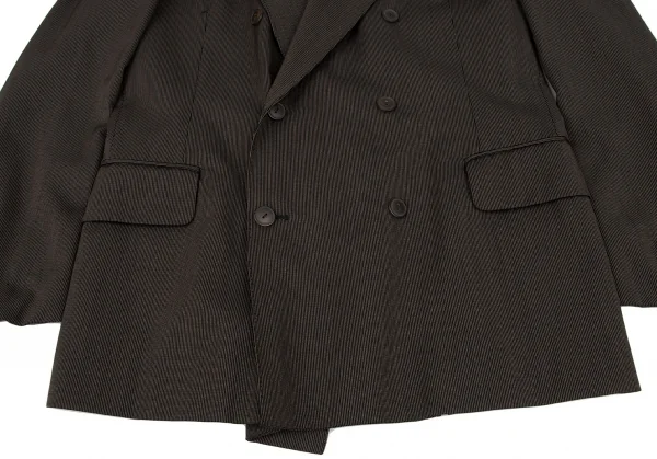 ジャンポールゴルチエ オムJean Paul GAULTIER HOMME ピンストライプダブルジャケット 黒茶50 K-136594_011