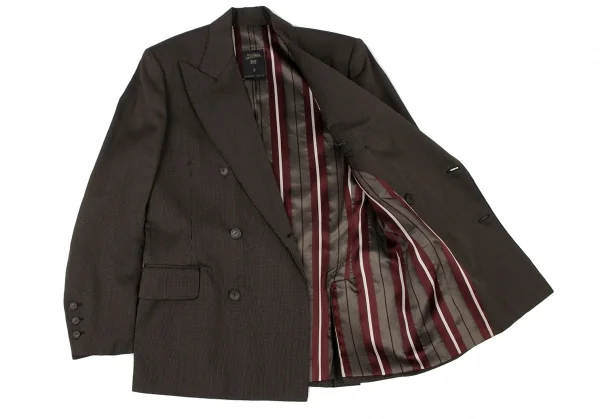 ジャンポールゴルチエ オムJean Paul GAULTIER HOMME ピンストライプダブルジャケット 黒茶50 K-136594_013