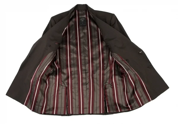 ジャンポールゴルチエ オムJean Paul GAULTIER HOMME ピンストライプダブルジャケット 黒茶50 K-136594_014