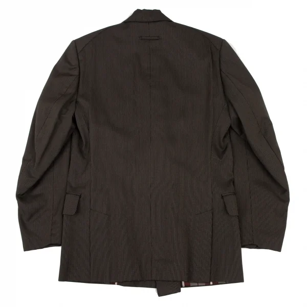 ジャンポールゴルチエ オムJean Paul GAULTIER HOMME ピンストライプダブルジャケット 黒茶50 K-136594_015