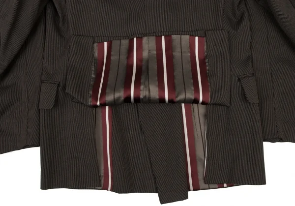 ジャンポールゴルチエ オムJean Paul GAULTIER HOMME ピンストライプダブルジャケット 黒茶50 K-136594_018