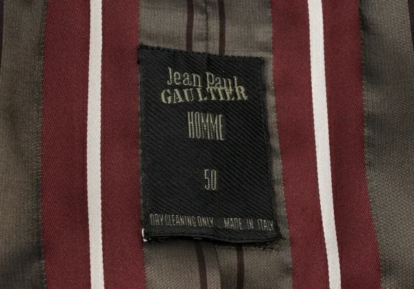 ジャンポールゴルチエ オムJean Paul GAULTIER HOMME ピンストライプダブルジャケット 黒茶50 K-136594_020