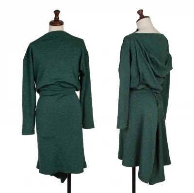 ISSEY MIYAKE Back Drape Wool Knit Dress