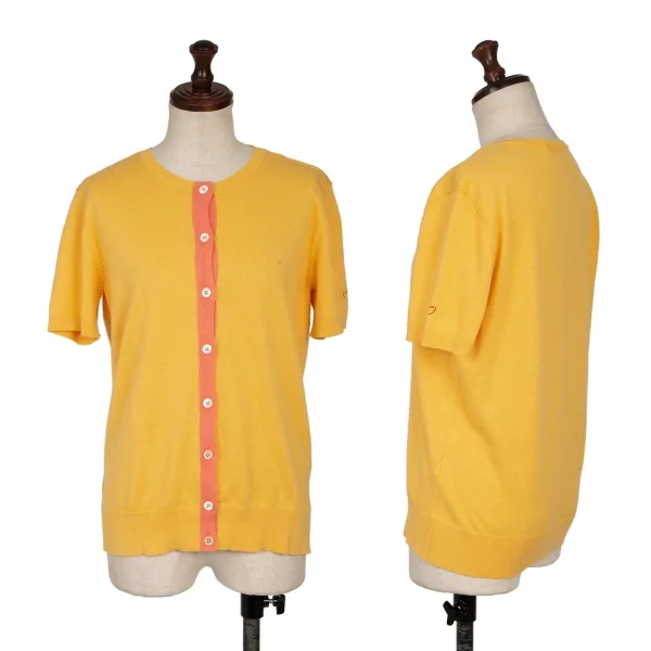 Mademoiselle NON NON Bicolor Short Sleeve Knit Top Yellow 38M K-136625_001