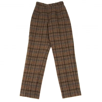 Mademoiselle NON NON Wool Tuck Graph Check Pants