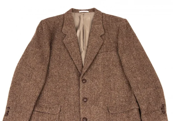パパスPapas ハリスツイードセットアップスーツ 茶他L48 (K-136645)