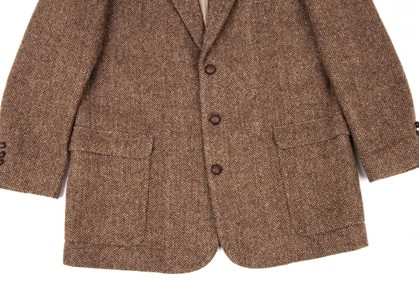 パパスPapas ハリスツイードセットアップスーツ 茶他L48 (K-136645)