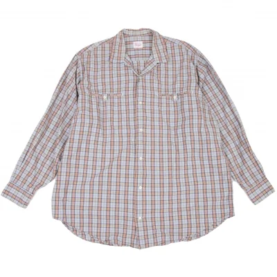 Papas Check Open Collar Long Sleeve Shirt