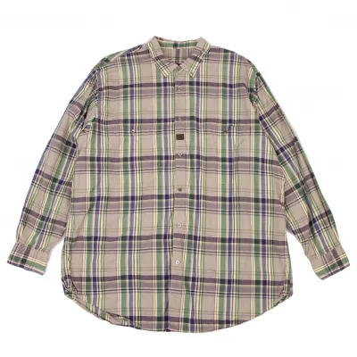 Papas One Point Embroidery Check Long Sleeve Shirt