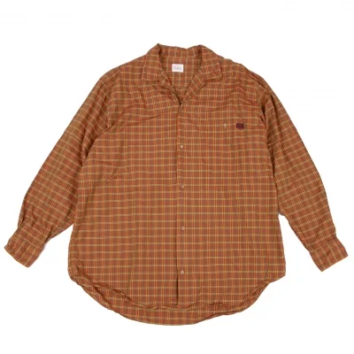 Papas One Point Embroidery Check Long Sleeve Shirt