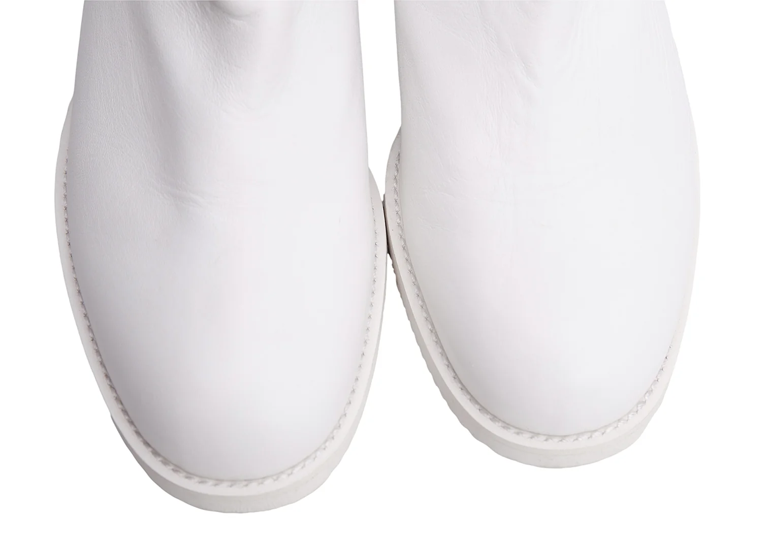 COMME des GARCONS Side Gore Leather Boots White US About 7.5