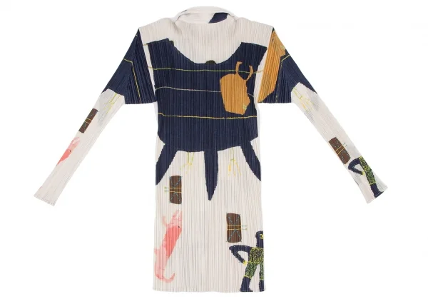 PLEATS PLEASE Drawing Print Long Shirt K-136700_012