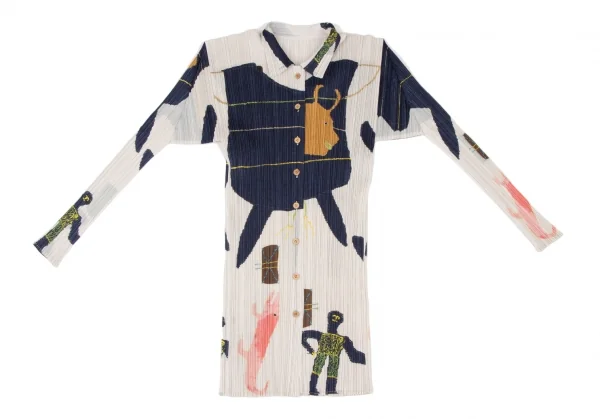 PLEATS PLEASE Drawing Print Long Shirt K-136700_002