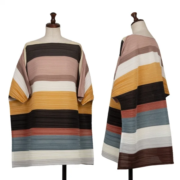 PLEATS PLEASE Color Scheme Striped Wide T Shirt Multi-Color 3 K-136704_001
