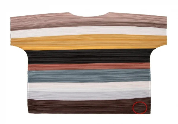 PLEATS PLEASE Color Scheme Striped Wide T Shirt K-136704_008