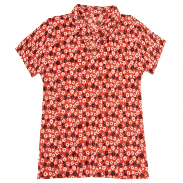 PLEATS PLEASE Floral Printed Mist Polo Shirt K-136705_002
