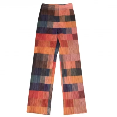 PLEATS PLEASE Colorful Block Printed Wide Pants 