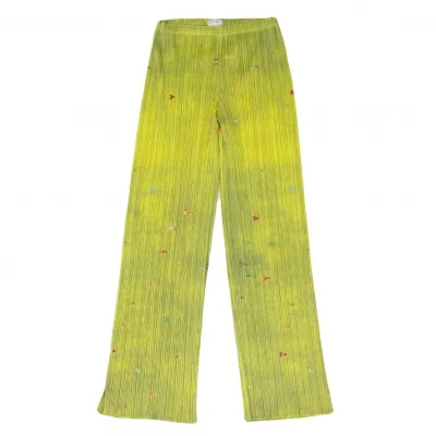 PLEATS PLEASE Watercolor Printed Slit Pants