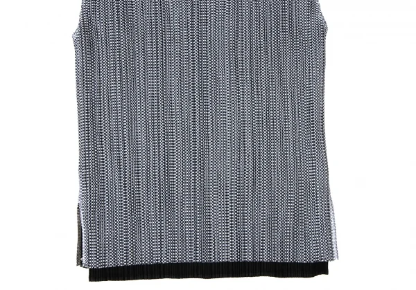 プリーツプリーズPLEATS PLEASE メッシュレイヤードハイネックノースリーブ 黒青白3 K-136740_006