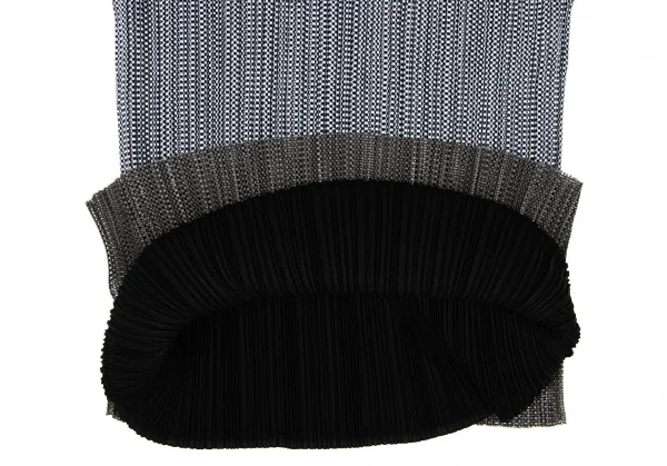 プリーツプリーズPLEATS PLEASE メッシュレイヤードハイネックノースリーブ 黒青白3 K-136740_008