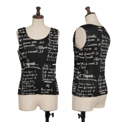 PLEATS PLEASE Lettering Print Tank top