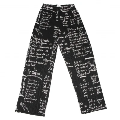 PLEATS PLEASE Lettering Print Wide Pants
